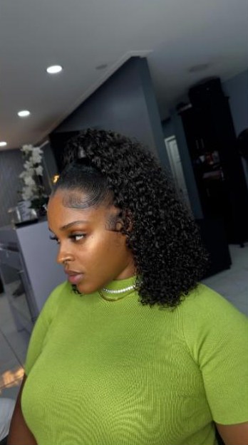 Curly half up, half down